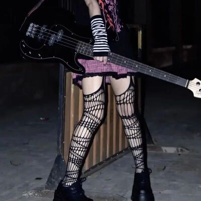 Lolita Gothic Girls Hollow Out Fishnet Stockings WomenHallow