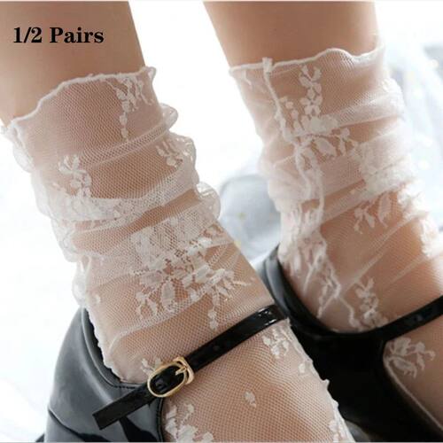 1/2 Pairs Thin Socks Women Summer Ultra Breathable Transpare