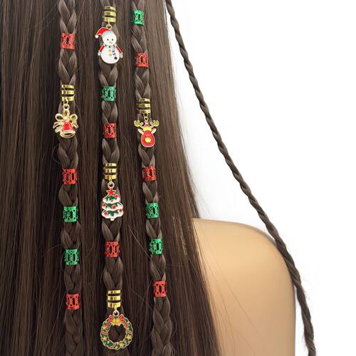 45Pcs Christmas Decor Pendant Dreadlock Braid Hair Beads Bra