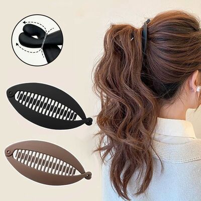 Matte Fish Shape Hair Claw Clips Ponytail Holder Hair Jewelr