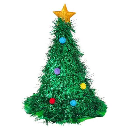 New Creative Christmas Hat Shiny Tel Colorful Poms Christmas