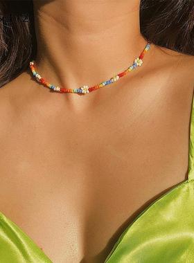 Bohemian Colorful Seed Bead  Choker Necklace Statement