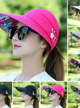 Womens Ladies Summer Wide Brim Foldable Sun Hat Anti-UV Beac