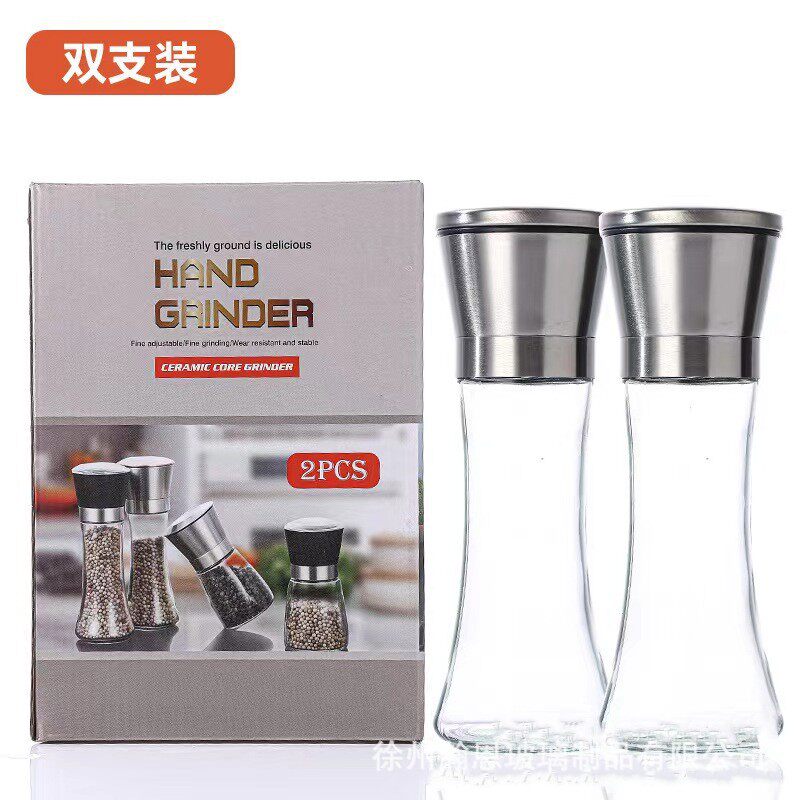 Manual Grinder Glass Bottle Black Pepper Pepper Sea Salt Sta