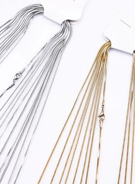 Stainless Steel Chain Pack Real Gold Plated Square Snake Nec