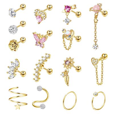 Bobisty 1PC Stainless Steel Cartilage Earring Stud for Women