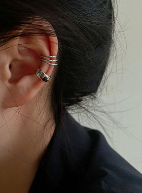 2pcs Fashion Gold Simple Cross Clip Earrings For Women Girls