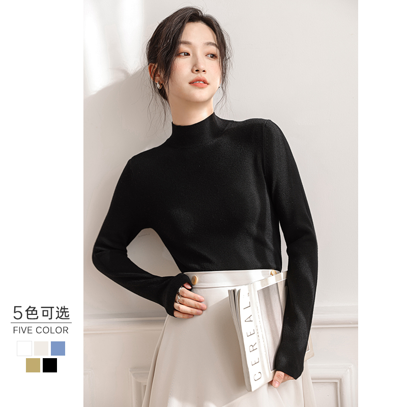 半高领针织衫女2025年秋冬