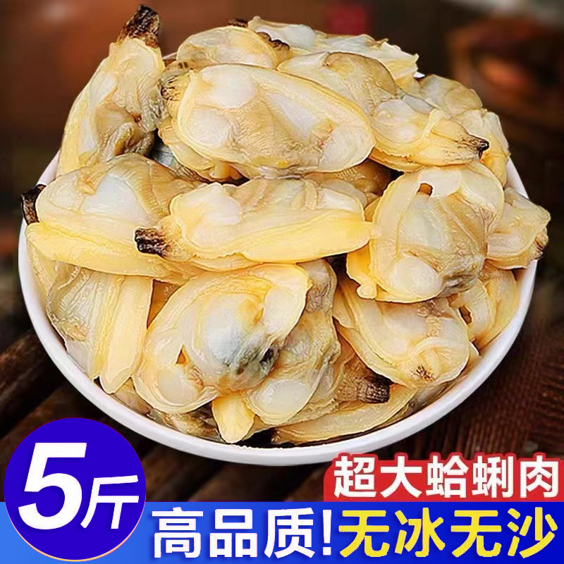 鲜活蛤蜊肉大花甲新鲜花蛤花甲肉冷冻黄蚬子肉海鲜水产非干活即食