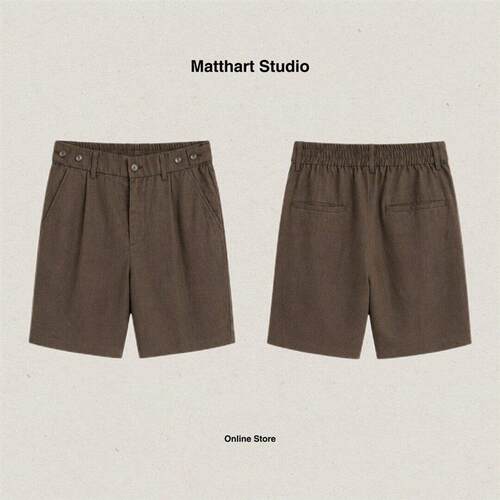 Matthart 26夏季天丝亚麻短裤 慵懒老钱风基础简约高级松弛感