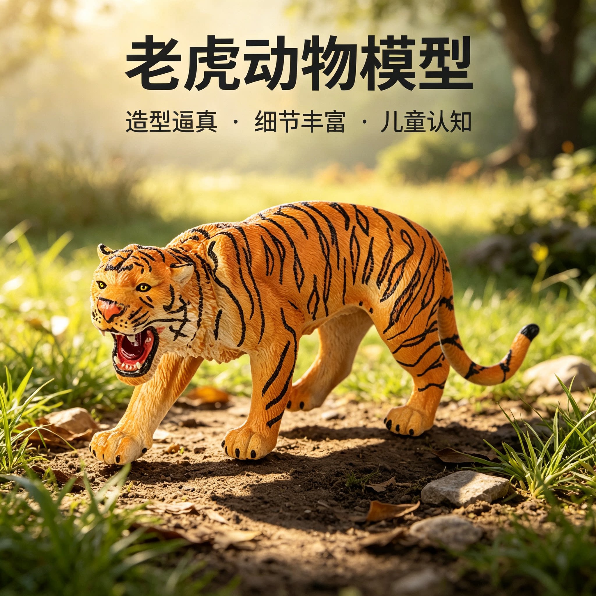 仿真老虎模型实心动物东北虎孟加拉虎西伯利亚虎儿童认知玩具摆件