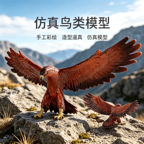 儿童认知金雕仿真模型摆件