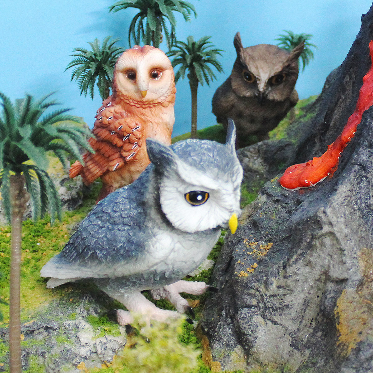 儿童认知仿真飞禽鸟类动物仓鸮猴面鹰猫头鹰模型桌面摆件男孩礼物