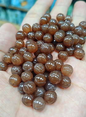 和田玉色玉髓且末糖料莲花散珠圆珠diy玉石手链项链手工编制饰品