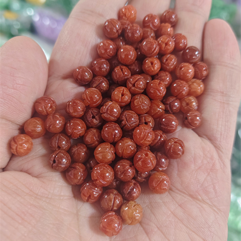 翡翠红翡莲花散珠玉珠子单颗天然玉石diy手工串珠编织手链手串珠
