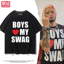 BOYS LOVE SWANG thomeboydontkill偷米嘻哈朋克说唱宽松短袖T恤