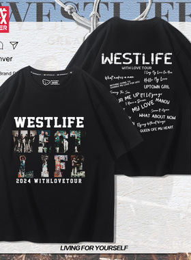 西城男孩westlife演唱会与爱同行周边短袖男女美式百搭纯棉T恤潮