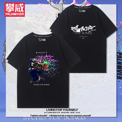 陶喆stupid pop songs周边短袖男女夏季宽松百搭休闲美式T恤衣服