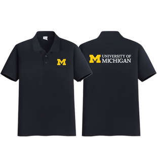 UMich美国密歇根大学留学生校密大Michigan安娜堡短袖polo衫t恤潮
