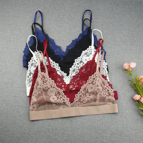 1/2 Pcs Transparent Lace Underwear Bra Sexy See Through Mesh