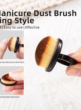 Manicure Dust Clean Brush Finger Ring Duster Soft Hair Nail