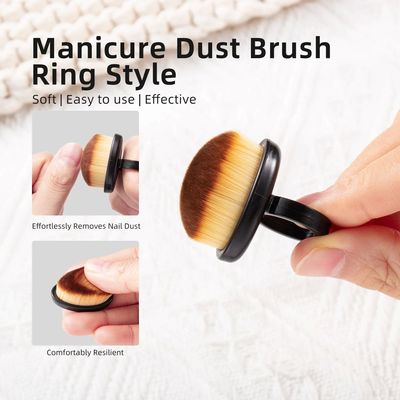 Manicure Dust Clean Brush Finger Ring Duster Soft Hair Nail