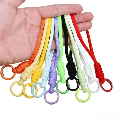 5Pcs Keychain Wristlet Bag Charm Braided Strap Key Ring Rope