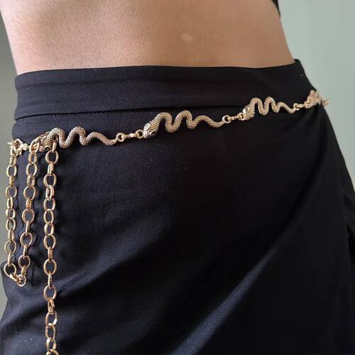 Desiner Luxury Brands Snakes waist chain Belt Female Punk ac