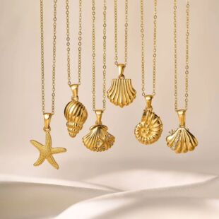 Conch Stee Women Starfish Fashion Stainless Necklace Shell