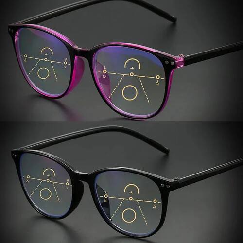 Retro Men Women's Multifocal Reading Glasses Anti Blue Light
