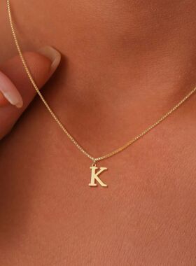 A-Z Initial Necklace 18K Gold Plated Necklace Cute Letter St
