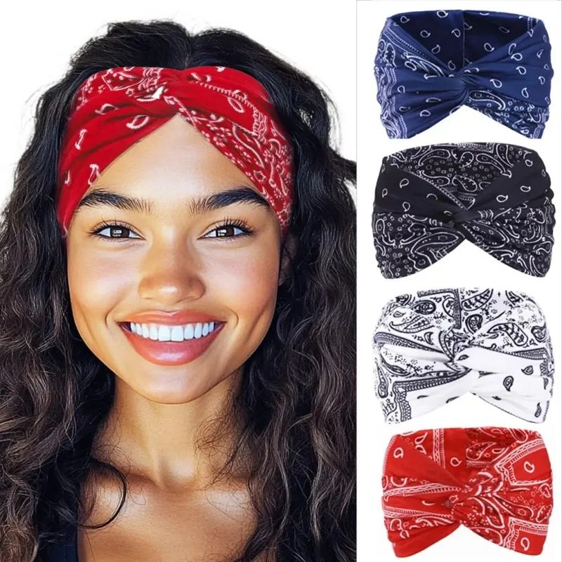 4PCS Headbands for Women Knotted Headband Elastic Head Bands图片