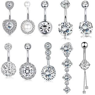 Sexy Styles Belly Dangling Button Navel Oreja 14G Ring