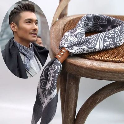 Cotton and Linen Men's Artistic Retro Scarf Spring Autumn Wi