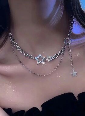 Y2K Star Zircon Pendant Necklace for Women  Sweet Cool Girl