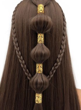 5pcs Alloy Hollow Fan flower pattern Hair Rings For Dreadloc