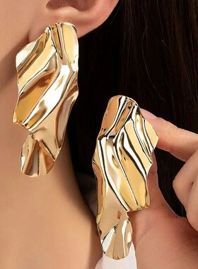Exaggerated Long Hanging Earrings for Women Big Twisted Meta