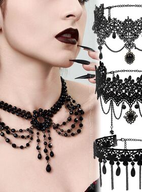 Neo-Gothic Punk Black Sexy Lace Chokers Necklace For Women F