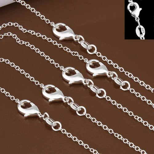 wholesale 5pcs/lot 925 Sterling Silver Chain necklace,Fashio