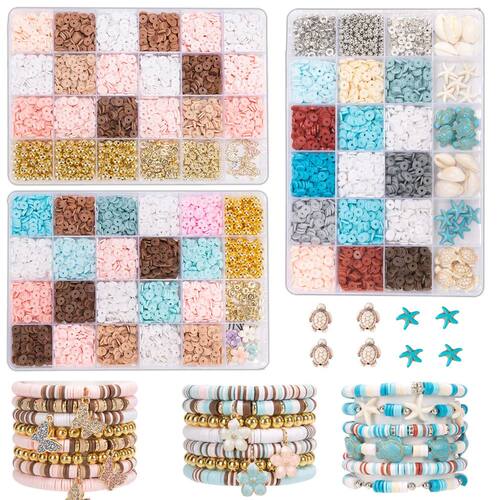 DIY Clay Beads Bracelet Making Kit, Ocean style Vacation tur