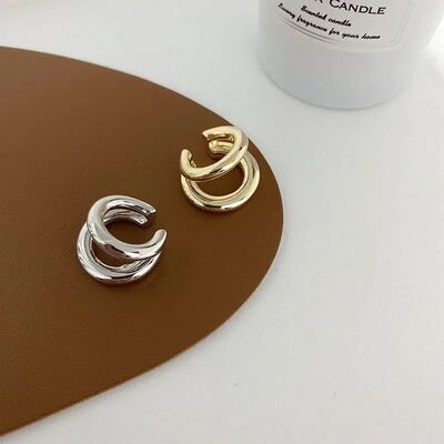Fake Piercing Double Layer Circle Ear Cuff Faux Earrings for
