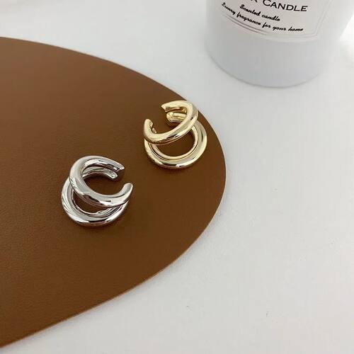 Fake Piercing Double Layer Circle Ear Cuff Faux Earrings for