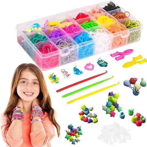 600/1500 Colored Rubber Band Bracelet Making Kit Rubber Band