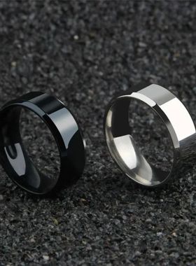 Charm Jewelry Ring for Men Women Stainless Steel Black Rings