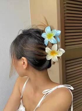 New Vacation Egg Flower Hair Clips Hawaii Beach Claws Bohemi