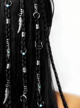 31Pcs Turquoise Pendant Dreadlock Braid Hair Beads Braids Ha