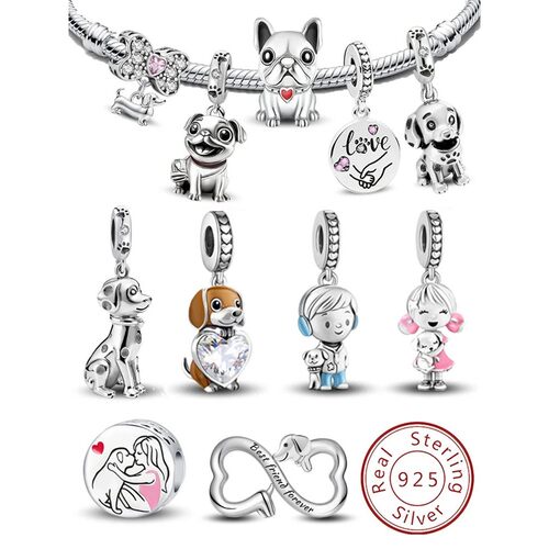 925 Sterling Silver Cute Kapibala Octopus Butterfly Dog Char