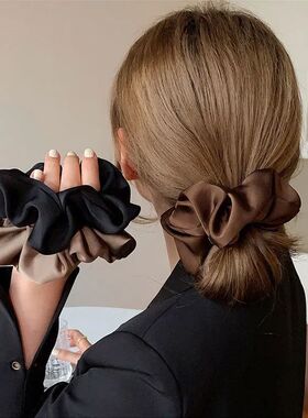 1pcs Women Silk Satin Scrunchies Ladies Girls Elastics Hair