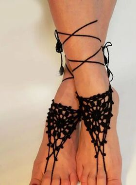 Crochet Barefoot Sandals Wedding Anklets Beach Anklets Shoes