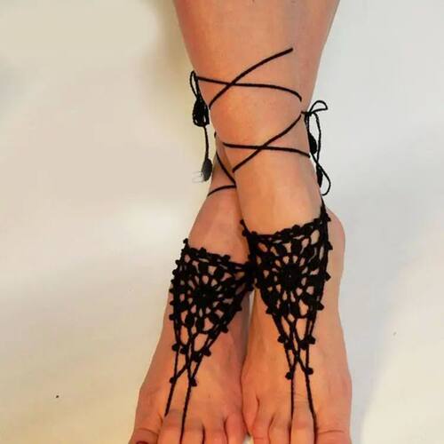 Crochet Barefoot Sandals Wedding Anklets Beach Anklets Shoes